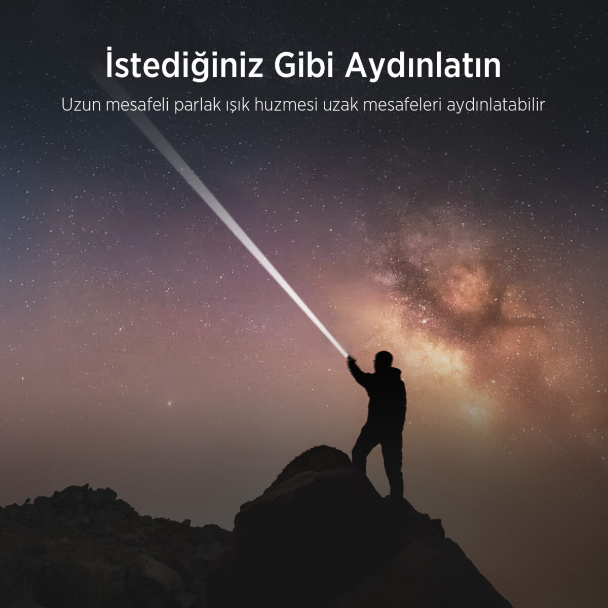 Flashlight BX5141FL 30W LED, Max. 1450 Lümen Parlaklık ve 690 Metreye Kadar Menzilli 2200mAh Şarj Edilebilir LED Bildirimli Kompakt El Feneri - Görsel 7