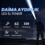 Flashlight BX2153FL 7W LED, Max. 330 Lümen Parlaklık ve 325 Metreye Kadar Menzilli 2000mAh Şarj Edilebilir Manyetik Cob LED Gövdeli Kompakt El Feneri - Görsel 4
