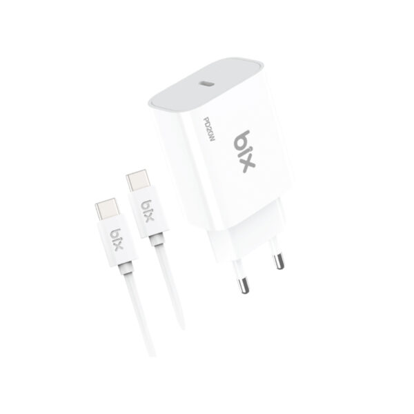 BXUC20TA 20W USB-C PD 3.0 Akım Korumalı Hızlı Şarj Adaptörü ve 3A USB-C Şarj Kablosu 1 Metre