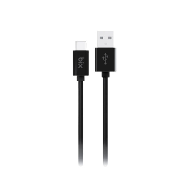 BXUC03C 3A Type-C Şarj ve Data Kablosu 1 Metre Siyah