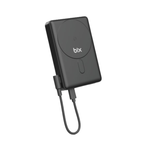PB117 10000mAh PD20W Hızlı Şarj USB-C Çıkışlı Kablosuz MagSafe Telefon Stant Özellikli Mini Powerbank Siyah