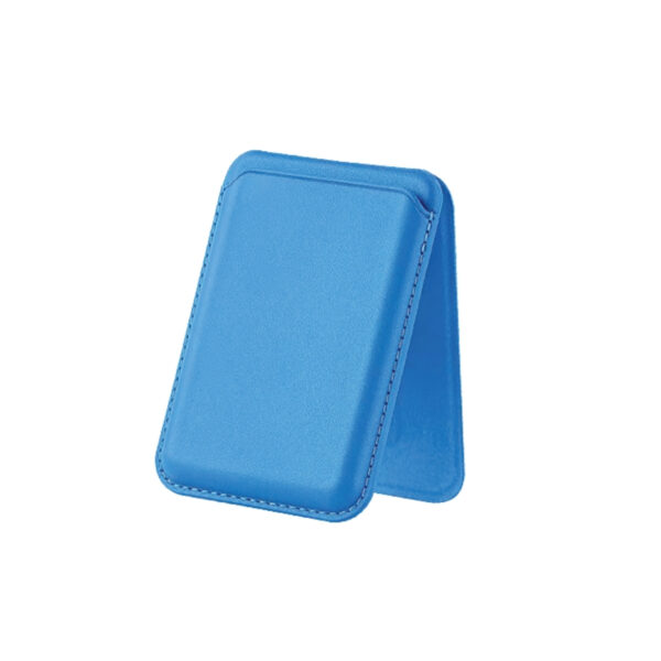 Bix TMW4 MagSafe Uyumlu Kart Taşıma ve Telefon Stand Özellikli Katlanabilir Manyetik Deri Cüzdan Mavi