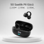 OWS1 Bluetooth 5.4 Ultra Hafif Open-Ear Tasarım Klipsli Kablosuz Kulak İçi Kulaklık Siyah - Görsel 4