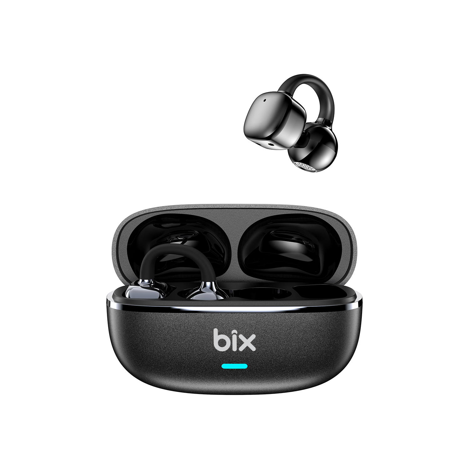 OWS1-BK-2 OWS1 Bluetooth 5.4 Ultra Hafif Open-Ear Tasarım Klipsli Kablosuz Kulak İçi Kulaklık Siyah - Görsel 1