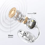 OWS1 Bluetooth 5.4 Ultra Hafif Open-Ear Tasarım Klipsli Kablosuz Kulak İçi Kulaklık Siyah - Görsel 5