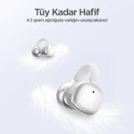 OWS1 Bluetooth 5.4 Ultra Hafif Open-Ear Tasarım Klipsli Kablosuz Kulak İçi Kulaklık Beyaz - Görsel 3
