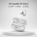 OWS1 Bluetooth 5.4 Ultra Hafif Open-Ear Tasarım Klipsli Kablosuz Kulak İçi Kulaklık Beyaz - Görsel 4