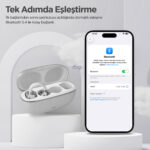 OWS1 Bluetooth 5.4 Ultra Hafif Open-Ear Tasarım Klipsli Kablosuz Kulak İçi Kulaklık Beyaz - Görsel 6