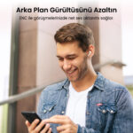 TW11 Soundcraft Bluetooth 5.4 Çift Mikrofon ENC Çevresel Gürültü Engelleme Özellikli Kablosuz Kulak İçi Kulaklık Beyaz - Görsel 3