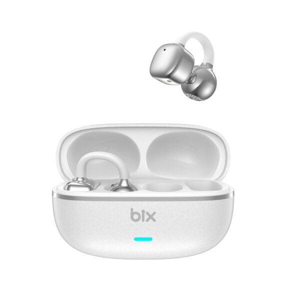 OWS1 Bluetooth 5.4 Ultra Hafif Open-Ear Tasarım Klipsli Kablosuz Kulak İçi Kulaklık Beyaz