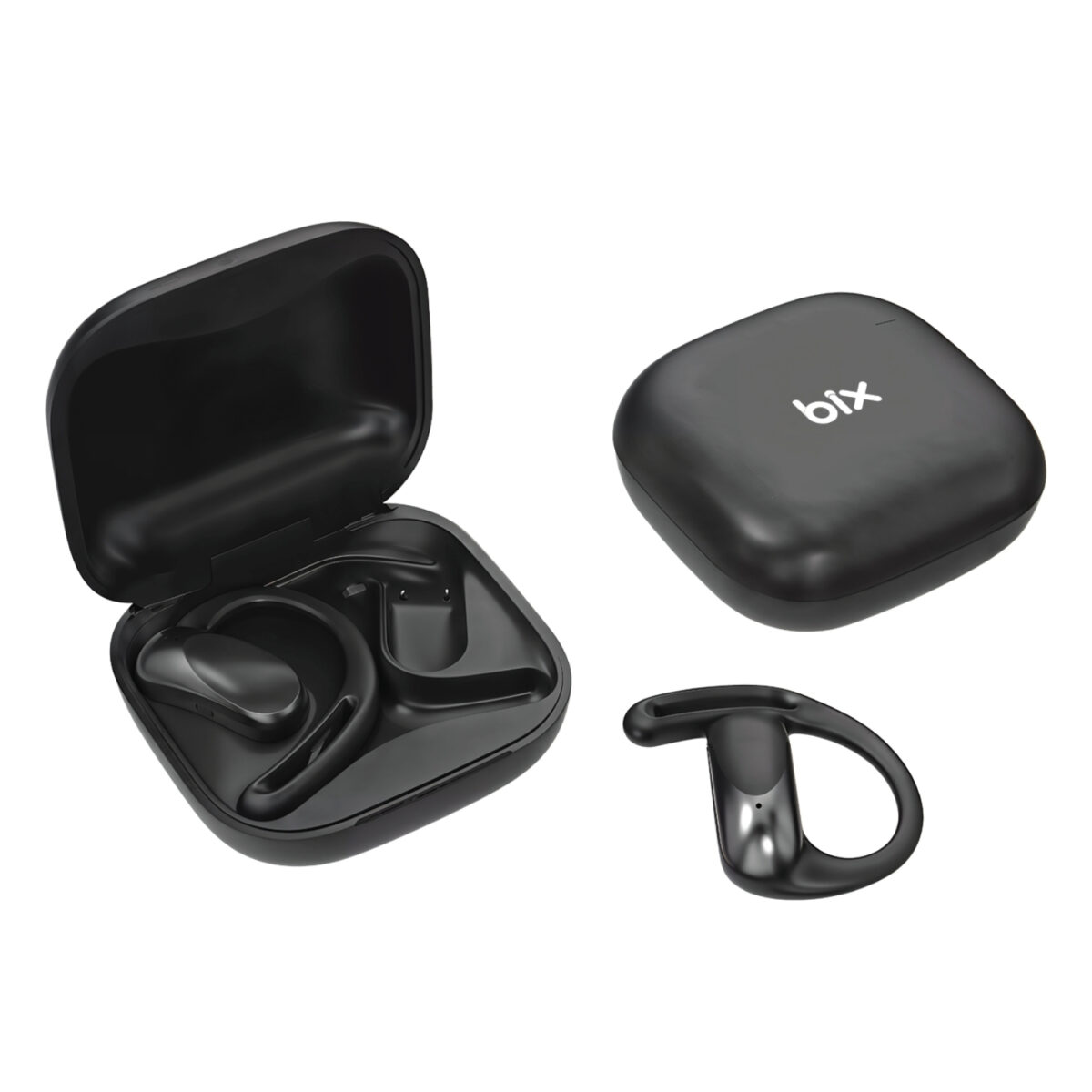 OWS2 Bluetooth 5.4 Stereo Sesli IPX4 Sertifikalı Spor Fitness ve Koşu İçin Ergonomik Ear Hook Esnek Kulak Kancalı Kablosuz Kulaklık Siyah - Görsel 1