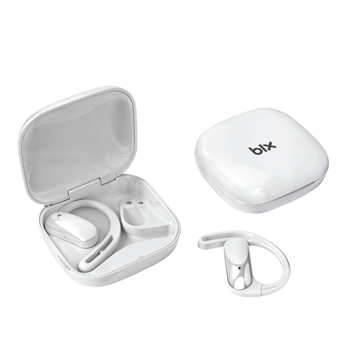 OWS2 Bluetooth 5.4 Stereo Sesli IPX4 Sertifikalı Spor Fitness ve Koşu İçin Ergonomik Ear Hook Esnek Kulak Kancalı Kablosuz Kulaklık Beyaz - Görsel 1