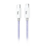 T3CL Type-C to Lightning iPhone 27W Örgülü Şarj ve Data Kablosu 1 Metre Mor