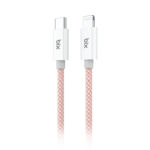 T3CL Type-C to Lightning iPhone 27W Örgülü Şarj ve Data Kablosu 1 Metre Pembe