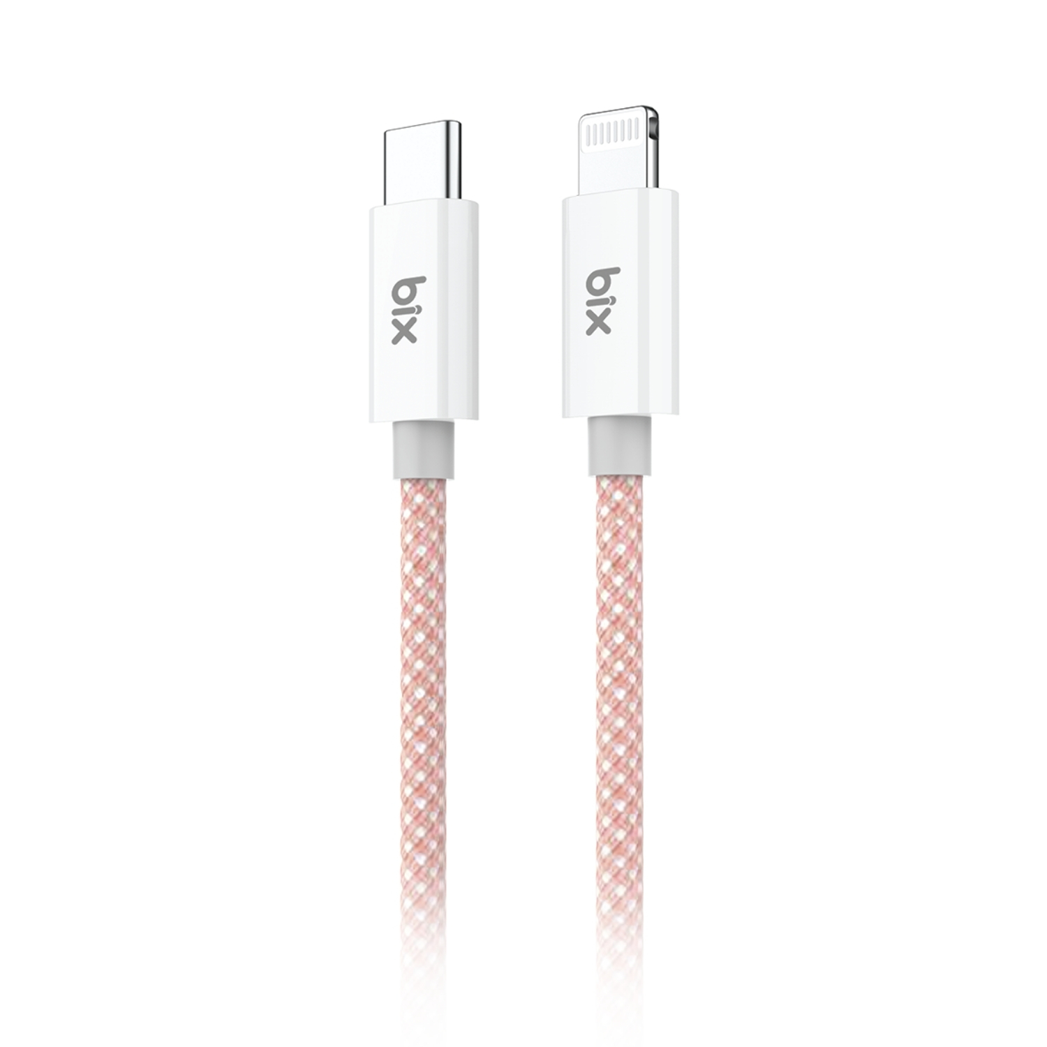 T3CL-13 T3CL Type-C to Lightning iPhone 27W Örgülü Şarj ve Data Kablosu 1 Metre Pembe - Görsel 1