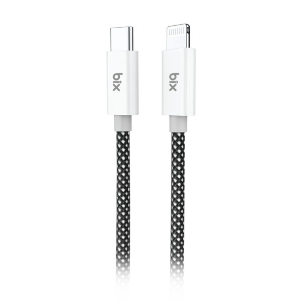 T3CL Type-C to Lightning iPhone 27W Örgülü Şarj ve Data Kablosu 1 Metre Siyah