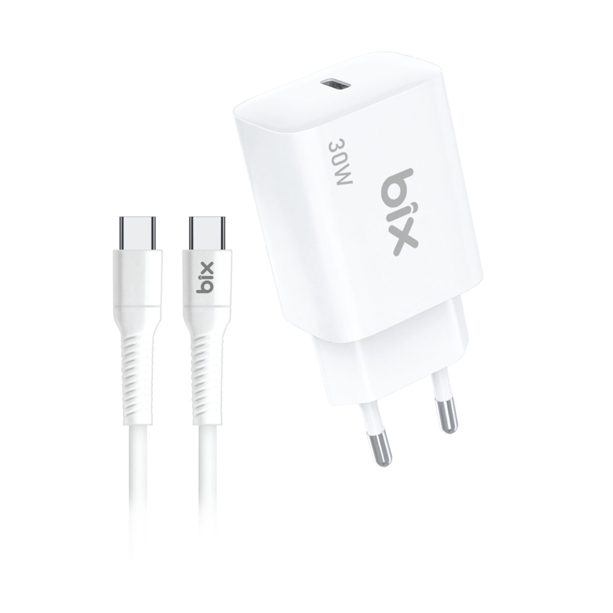 BX31C 30W Type-C PD 3.0 Hızlı Şarj Adaptörü + 1 Metre 5A Type-C Kablo Beyaz - Görsel 1