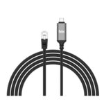 C6C01 USB-C to RJ45 1000Mbps Gigabit Ethernet Dönüştürücü CAT6 Kablo 1 Metre Thunderbolt 3/4/5, Mac/Windows/iPad/Android Uyumlu