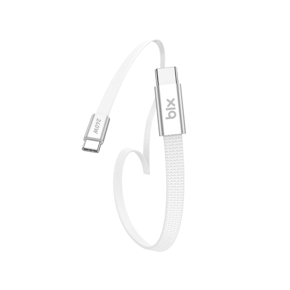 t55cc-wt T5CC Type-C to Type-C 5A 240W 480Mbps Örgülü Hızlı Şarj ve Data Kablosu 1 Metre Beyaz - Görsel 1