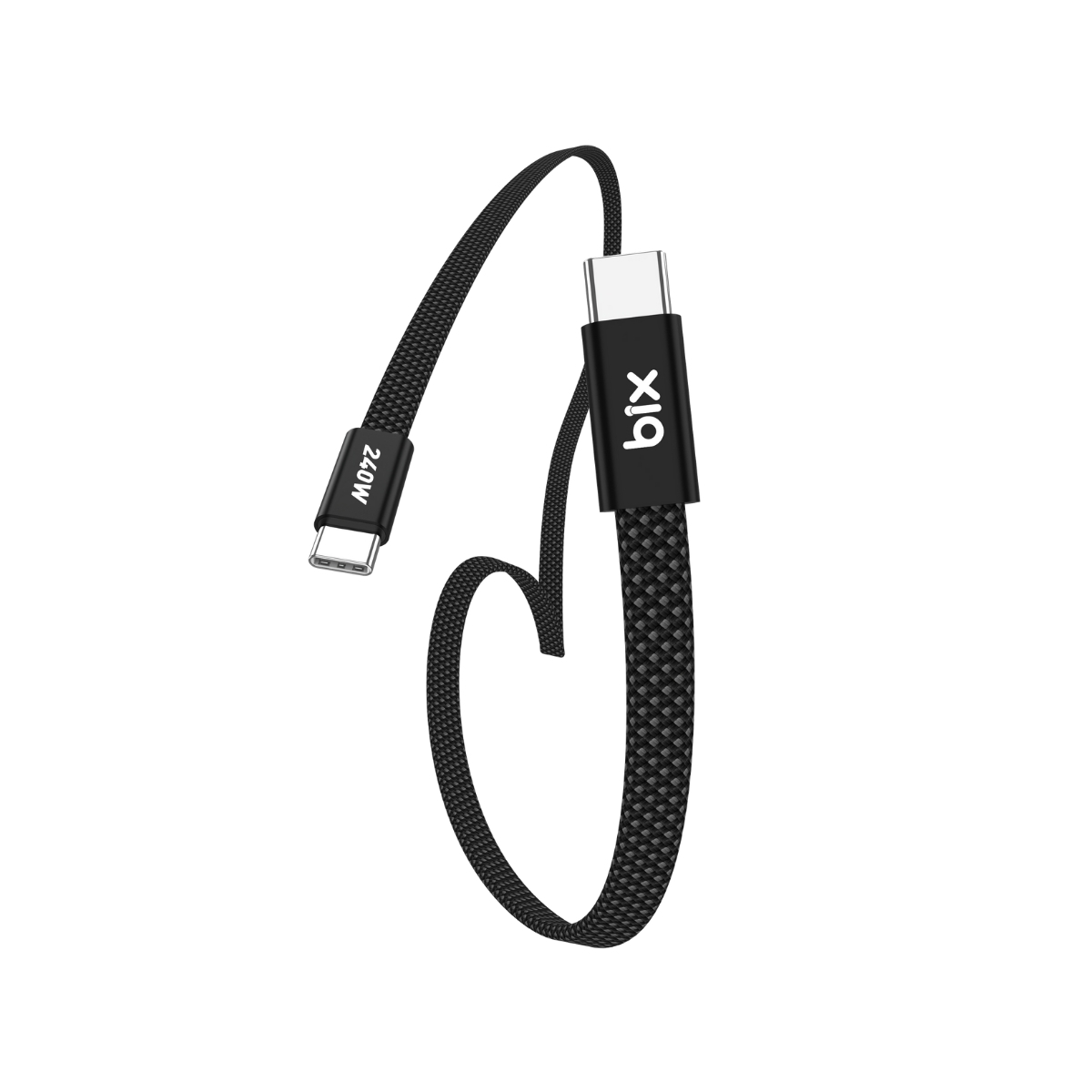 t55cc-wtbk T5CC Type-C to Type-C 5A 240W 480Mbps Örgülü Hızlı Şarj ve Data Kablosu 1 Metre Siyah - Görsel 1