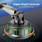 BXCH15 Uzayabilen ve Ayarlanabilir Cam, Torpido ve Ön Panel için Çok Fonksiyonlu Araç içi Vantuzlu Telefon Tutucu Siyah - Görsel 4