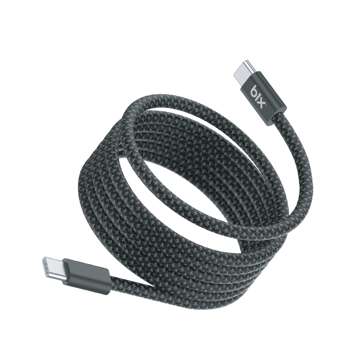 T4CC-BK T4CC 65W USB-C to USB-C Manyetik Tasarımlı Örgülü Hızlı Şarj ve Data Kablosu 1 Metre Siyah - Görsel 1