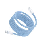 T4CC 65W USB-C to USB-C Manyetik Tasarımlı Örgülü Hızlı Şarj ve Data Kablosu 1 Metre Mavi