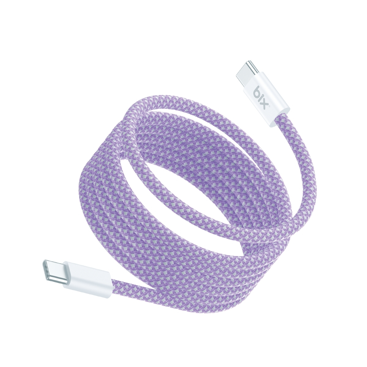 T4CC-BK3 T4CC 65W USB-C to USB-C Manyetik Tasarımlı Örgülü Hızlı Şarj ve Data Kablosu 1 Metre Mor - Görsel 1