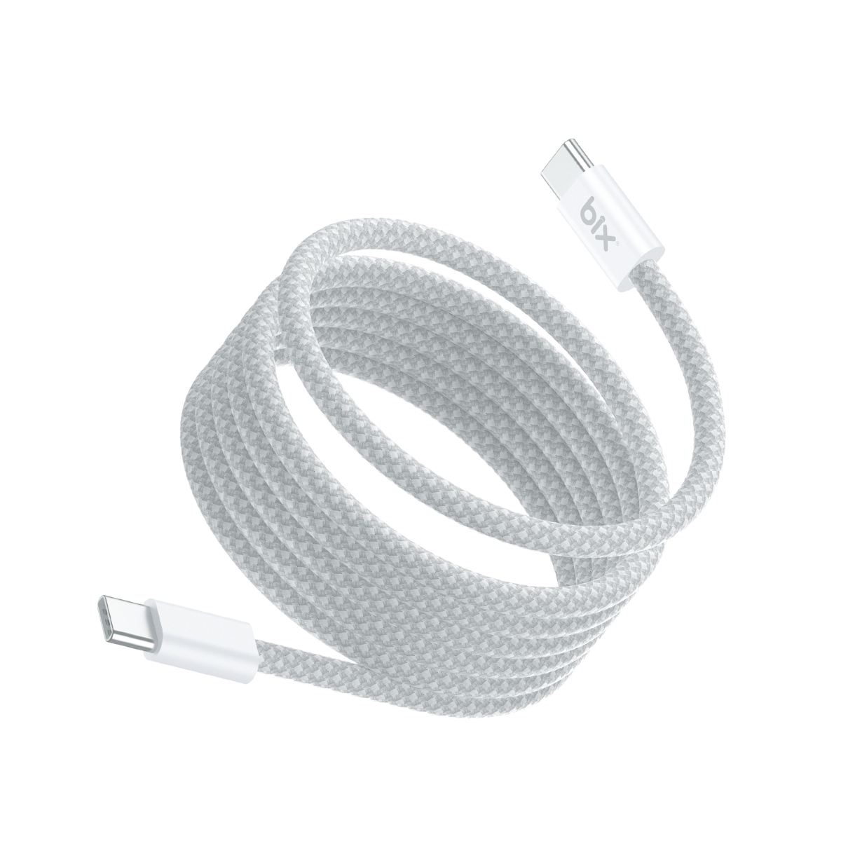 T4CC-BK4 T4CC 65W USB-C to USB-C Manyetik Tasarımlı Örgülü Hızlı Şarj ve Data Kablosu 1 Metre Beyaz - Görsel 1