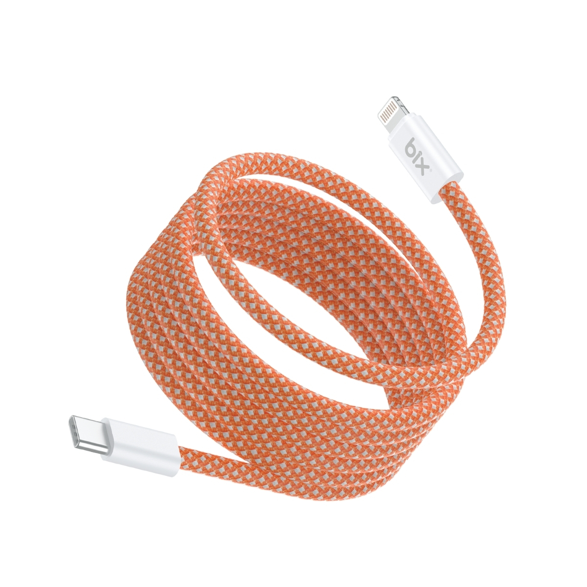 T4CL-BK3 T4CL 27W USB-C to Lightning Manyetik Tasarımlı Örgülü Hızlı Şarj ve Data Kablosu 1 Metre Turuncu - Görsel 1