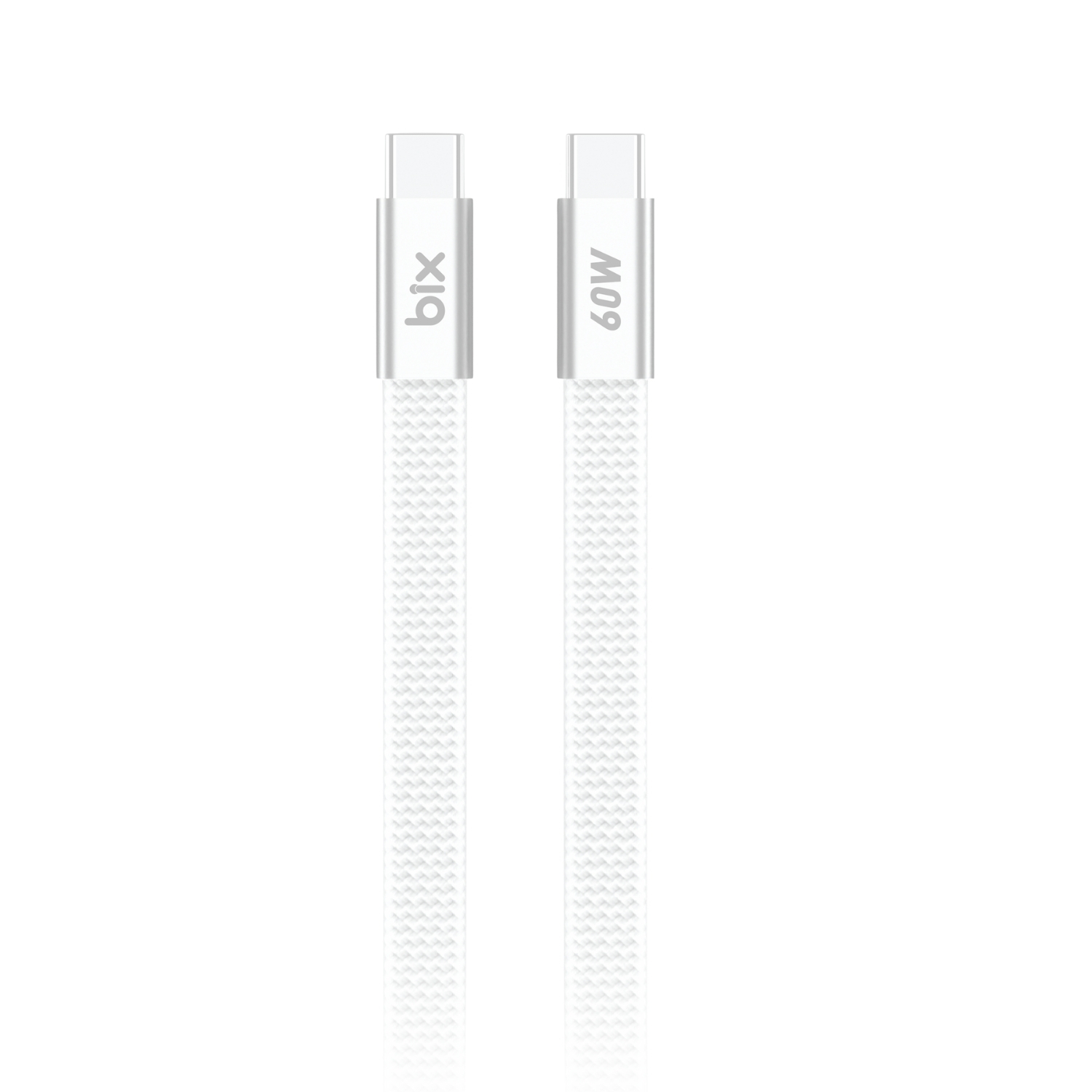 TSSS2CL-WTA TSC2CC Type-C to Type-C 3A 60W 480Mbps Örgülü ve Şeffaf Silikonlu Hızlı Şarj ve Data Kablosu 1 Metre Beyaz - Görsel 1