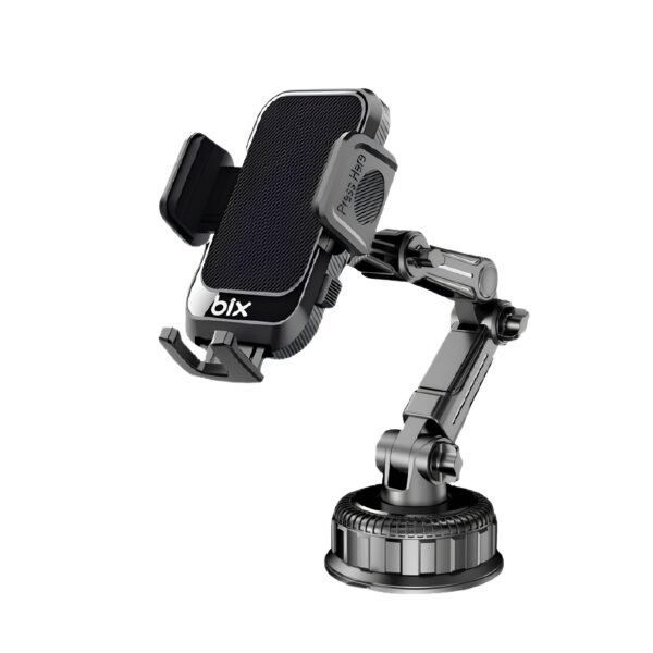 BXCH15 Uzayabilen ve Ayarlanabilir Cam, Torpido ve Ön Panel için Çok Fonksiyonlu Araç içi Vantuzlu Telefon Tutucu Siyah