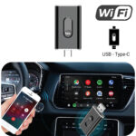 CB02 2.4G/5G WiFi CarPlay Android Auto Kabloludan Kablosuza Çevirici USB-A USB-C Çift Uçlu Hibrit Adaptör