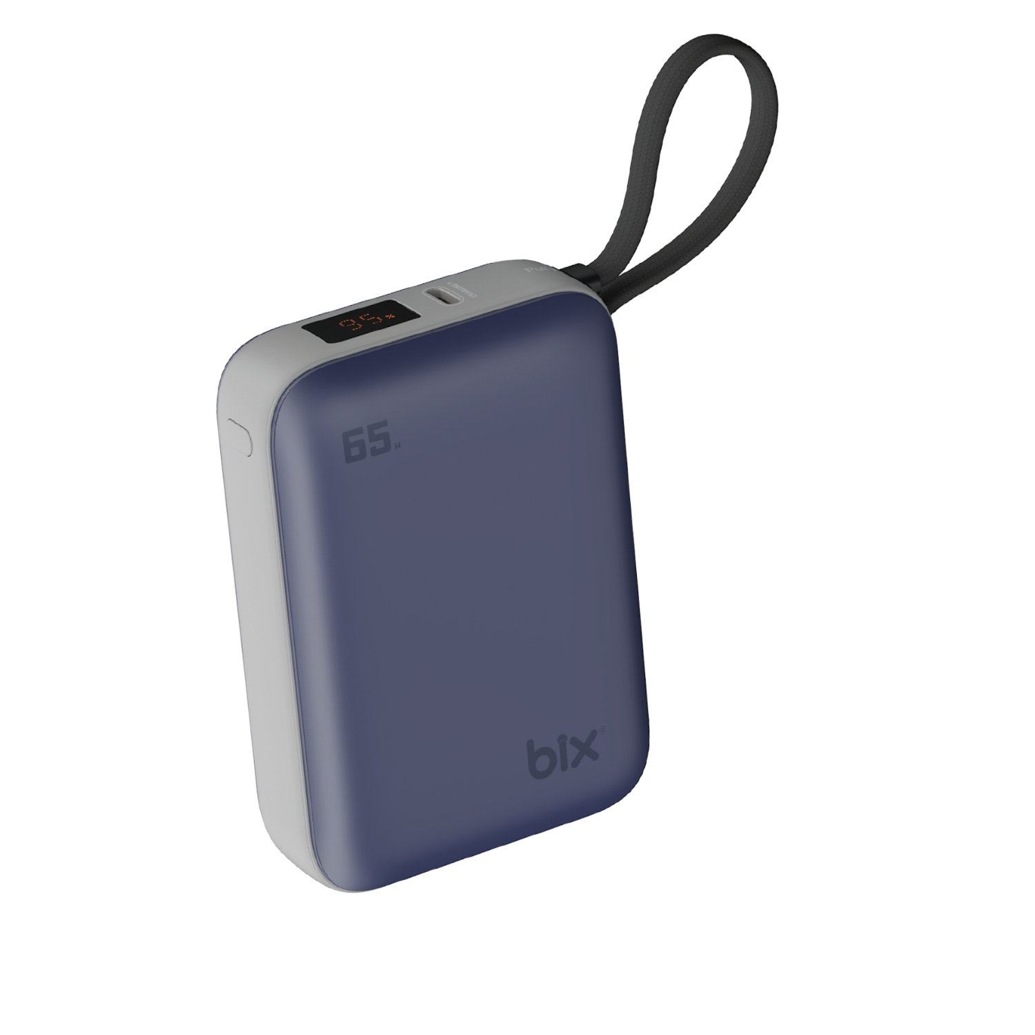 pb120asas PB120 20000mAh PD 65W Cep Boyu Kompakt Tasarımlı Dijital Göstergeli Mini Powerbank Taşınabilir Süper Hızlı Şarj Cihazı Deniz Mavisi - Görsel 1