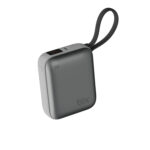 PB119 10000mAh PD 20W Cep Boyu Kompakt Tasarımlı Dijital Göstergeli Mini Powerbank Taşınabilir Hızlı Şarj Cihazı Gri