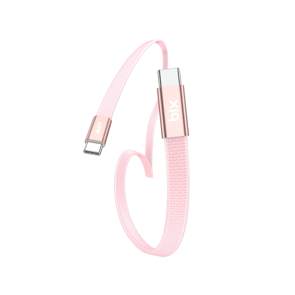 t2scc-pka TSC2CC Type-C to Type-C 3A 60W 480Mbps Örgülü ve Şeffaf Silikonlu Hızlı Şarj ve Data Kablosu 1 Metre Pembe - Görsel 1