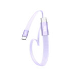 TSC2CC Type-C to Type-C 3A 60W 480Mbps Örgülü ve Şeffaf Silikonlu Hızlı Şarj ve Data Kablosu 1 Metre Mor