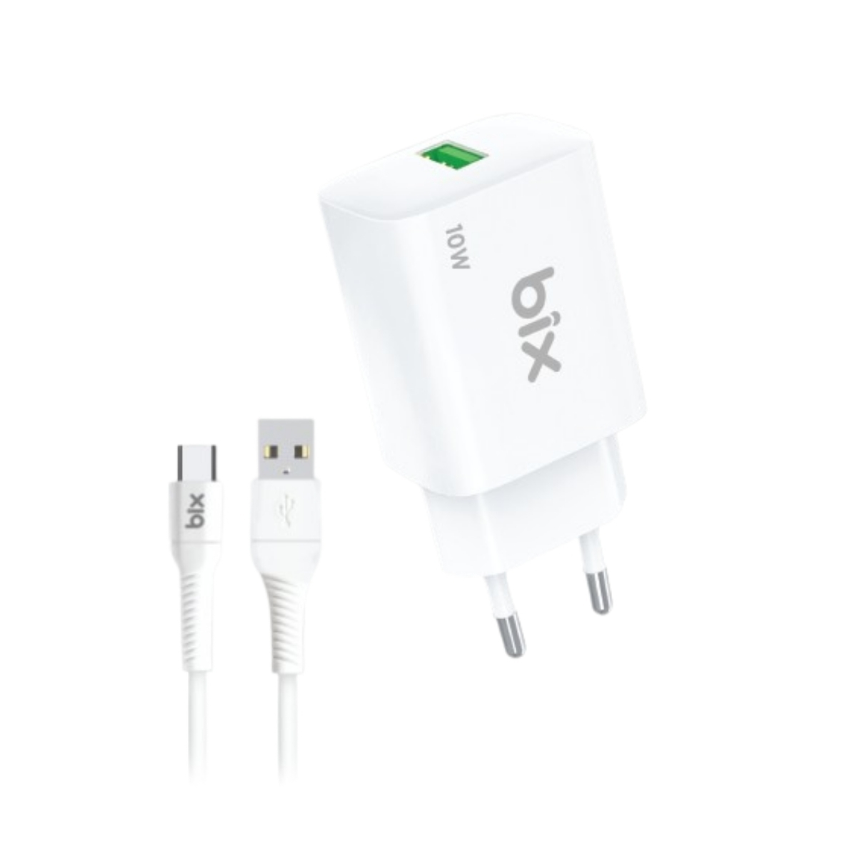 bxc12w-lk BXC12W 2.4A 10W USB Şarj Cihazı ve Type-C Şarj ve Data Kablosu 1 Metre Beyaz - Görsel 1