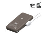 PB121 Qi2 25W Kablosuz Magsafe PD 3.0 10000mAh Semi-Solid State Bataryalı Powerbank Dahili USB-C Kablolu Taşınabilir Hızlı Şarj Cihazı Kahverengi
