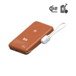 PB121 Qi2 25W Kablosuz Magsafe PD 3.0 10000mAh Semi-Solid State Bataryalı Powerbank Dahili USB-C Kablolu Taşınabilir Hızlı Şarj Cihazı Turuncu